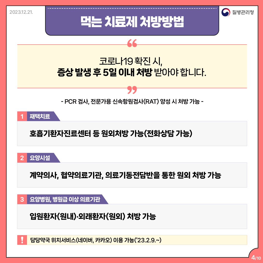 코로나19 먹는치료제 복용방법 및 유의사항 등 안내 이미지 4