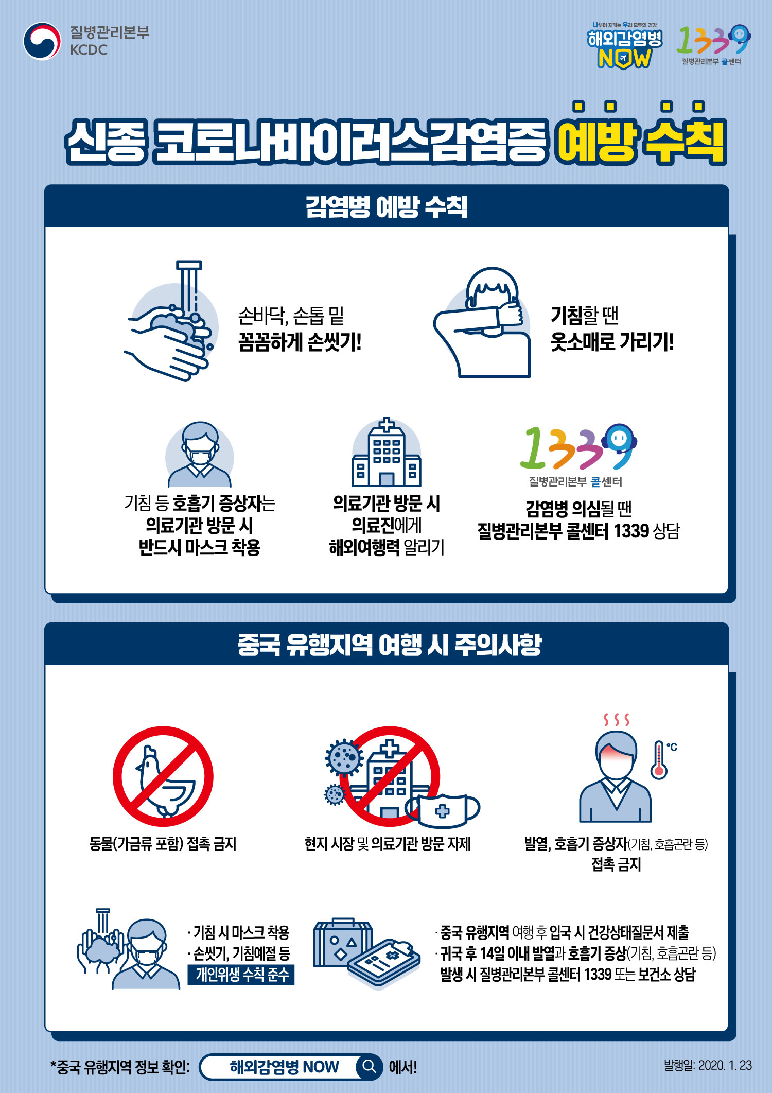 신종 코로나바이러스감염증 예방 및 의심신고 안내 이미지 1