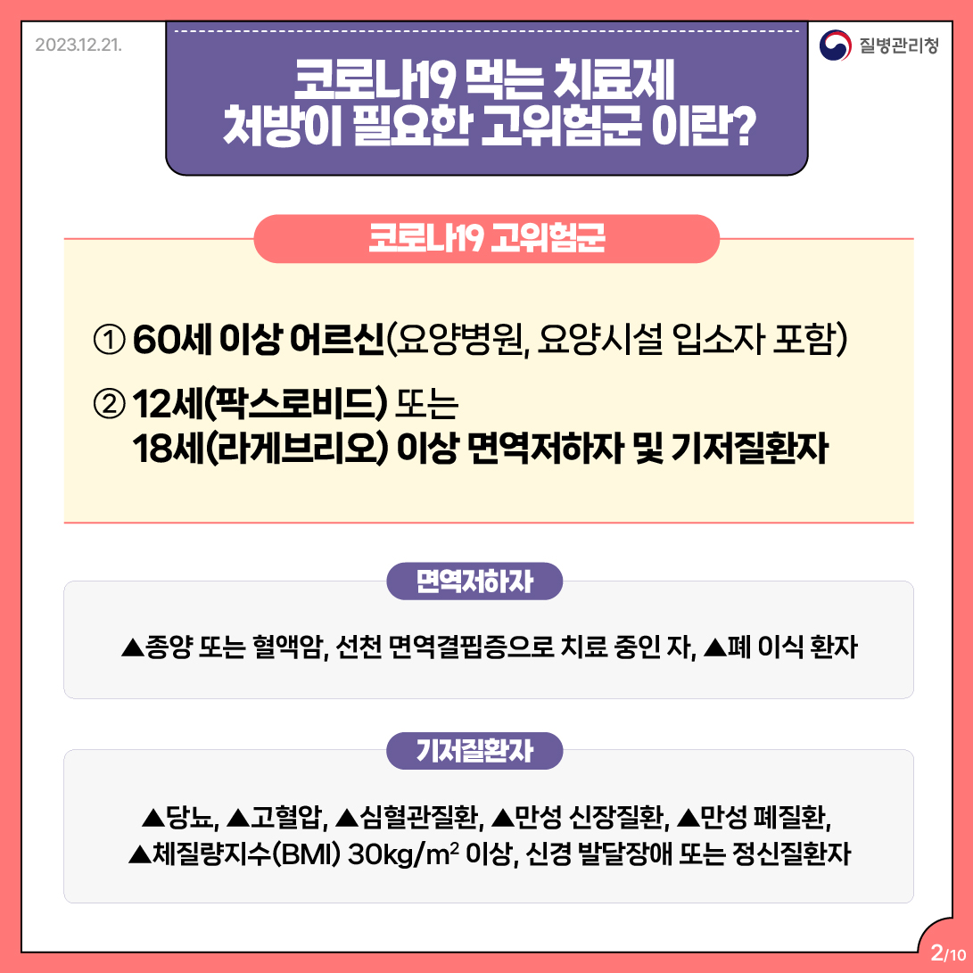 코로나19 먹는치료제 복용방법 및 유의사항 등 안내 이미지 2