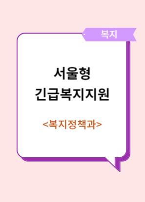 서울형 긴급복지 지원