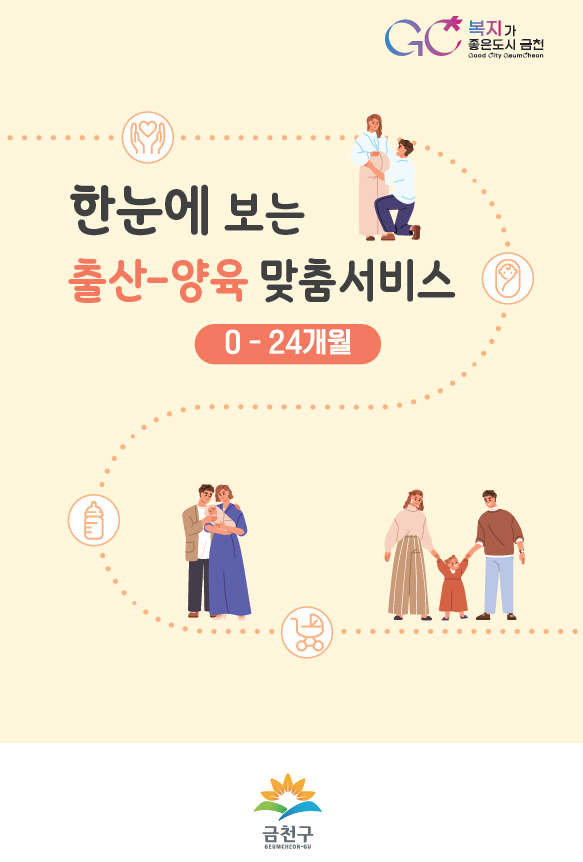 한눈에 보는 출산~양육(0~24개월) 맞춤서비스 안내