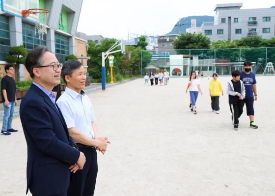 백산초등학교 건강증진학교 현장 방문 의 사진