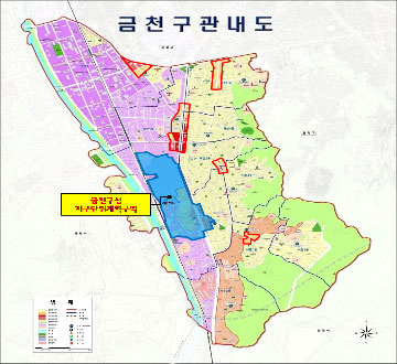 금천구관내도 - 금천지구단위현황 이미지